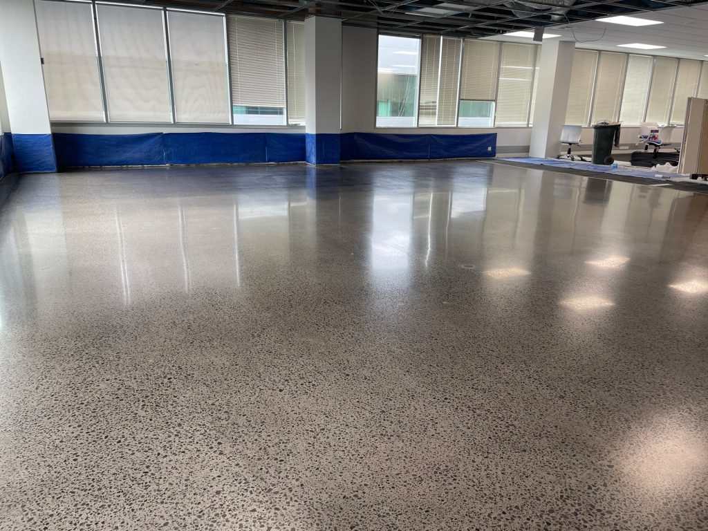 Polished concrete floor in a modern NZ home